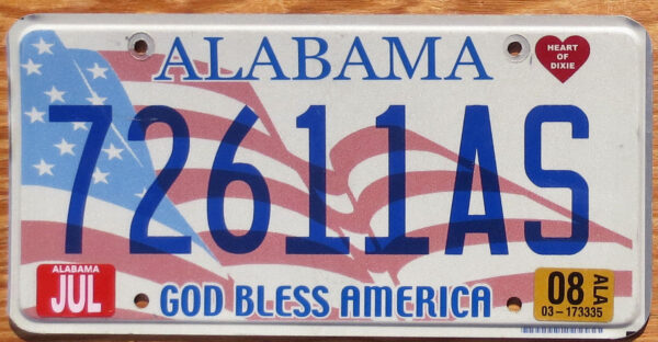 2008 Alabama God Bless America vg