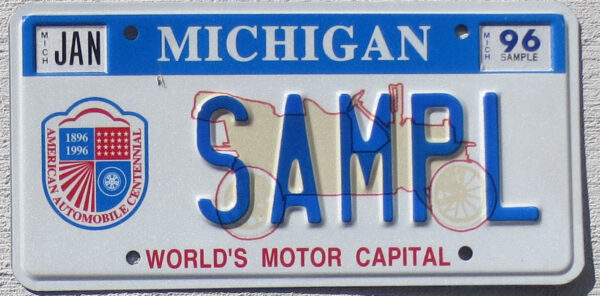 1996 Michigan World's Motor Capital sample mint