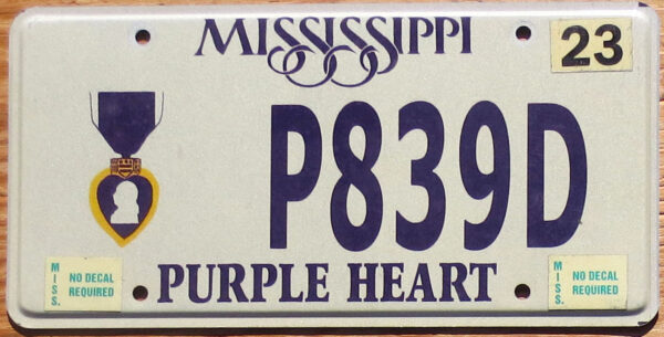 Mississippi Purple Heart vg+