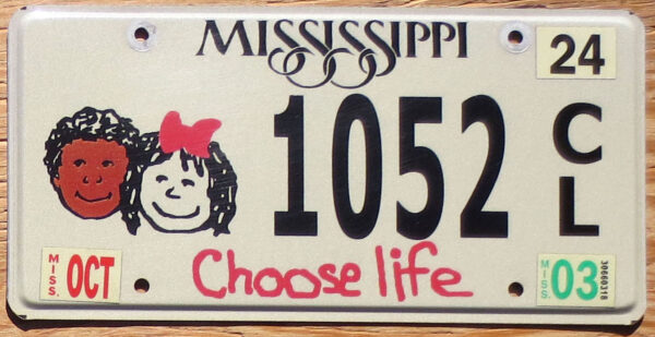 2003 Mississippi Choose Life vg