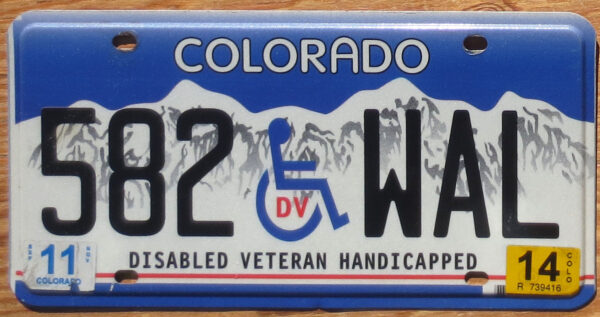 2014 Colorado disabled veteran handicapped vg