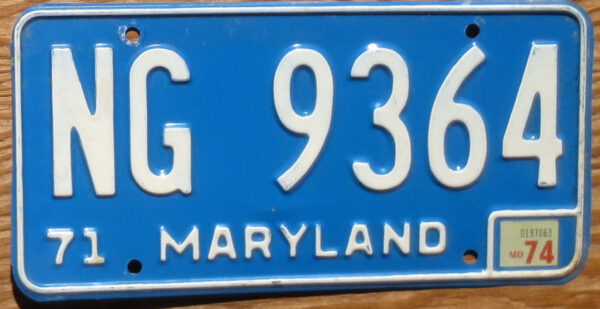 1974 Maryland vg