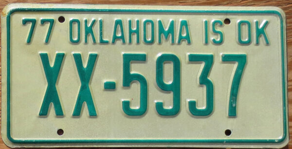 1977 Oklahoma mint NICE PLATE