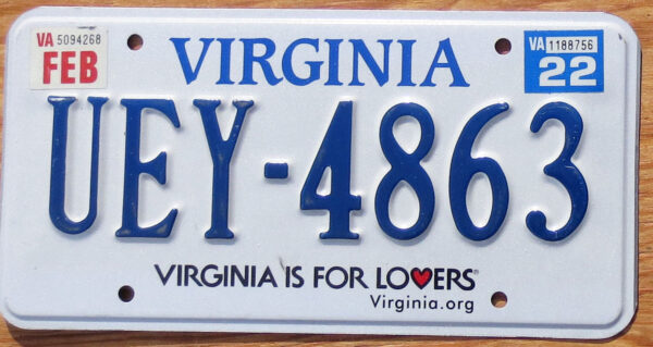 2022 Virginia nearly mint NICE PLATE