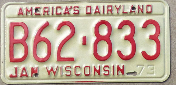 1973 Wisconsin mint NICE PLATE