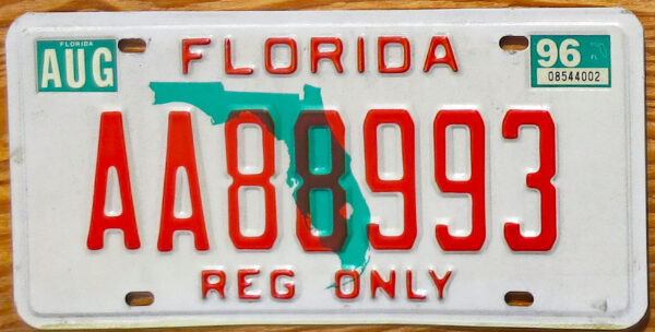 1996 Florida Reg only mint