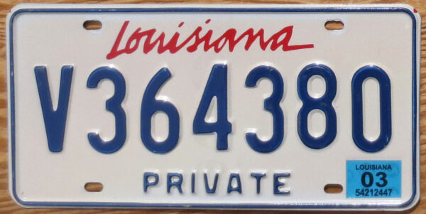 2003 Louisiana private vg-ex