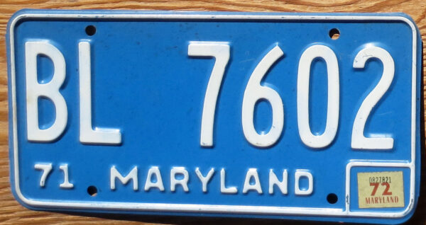 1972 Maryland vg